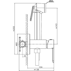 Гигиенический душ Agger Gorgeous с гигиенической лейкой, черный (A0270044)