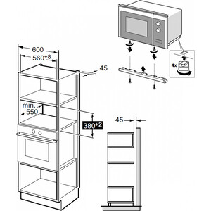 Встраиваемая микроволновая печь MAUNFELD MBMO.20.8GB