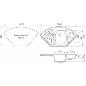 Кухонная мойка GreenStone GRS-14K-308 черная