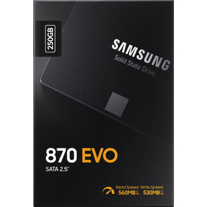 SSD накопитель Samsung 250GB 870 EVO, V-NAND, 2.5", SATA III, [R/W - 560/530 MB/s]