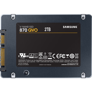 SSD накопитель Samsung 2TB 870 QVO, V-NAND, 2.5", SATA III, [R/W - 530/560 MB/s]
