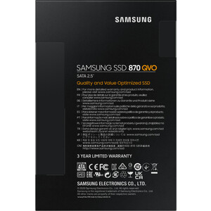 SSD накопитель Samsung 2TB 870 QVO, V-NAND, 2.5", SATA III, [R/W - 530/560 MB/s]