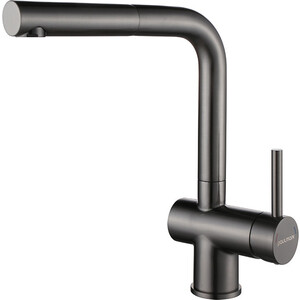 Смеситель для кухни Paulmark Dosse с выдвижным изливом, вороненая сталь (Do214418-GM)