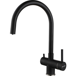 Смеситель для кухни Paulmark Heller с подключением фильтра, антрацит (He213218-401)