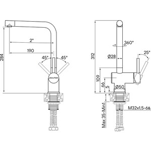 Смеситель для кухни Paulmark Spring нержавеющая сталь (Sp212067-SS)