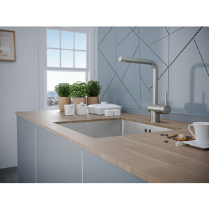 Смеситель для кухни Paulmark Spring нержавеющая сталь (Sp212067-SS)