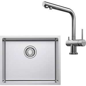 Кухонная мойка и смеситель Omoikiri Tadzava 54-U/I Ultra IN Nagano сталь (4993800, 4994011)