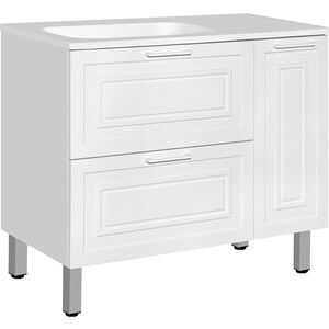 Тумба под раковину Style line Альба Люкс 90 левая, белая (ЛС-000010052)