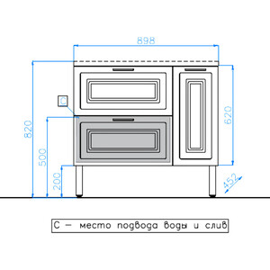 Тумба под раковину Style line Альба Люкс 90 левая, белая (ЛС-000010052)