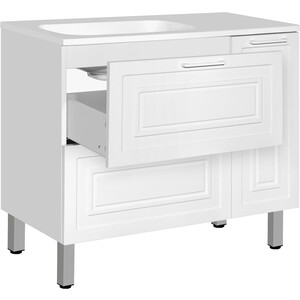 Тумба под раковину Style line Альба Люкс 90 левая, белая (ЛС-000010052)