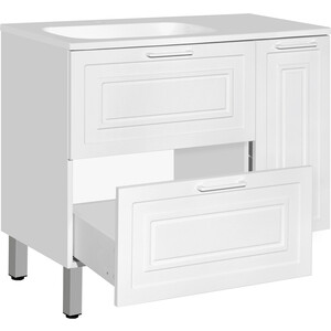 Тумба под раковину Style line Альба Люкс 90 левая, белая (ЛС-000010052)