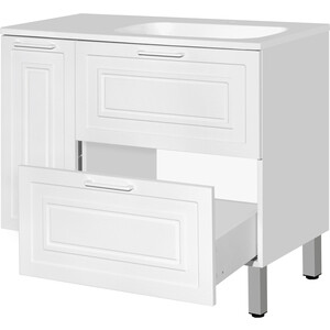 Тумба под раковину Style line Альба Люкс 90 правая, белая (ЛС-000010054)