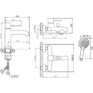 Комплект смесителей Orange Karl белый (M05-311w)