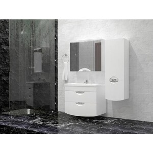 Зеркальный шкаф Style line Жасмин-2 Люкс 80 с подсветкой, белый (ЛС-000010036)