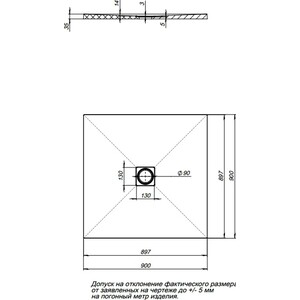 Душевой поддон Aquanet Pleasure 90х90 черный камень (258888)