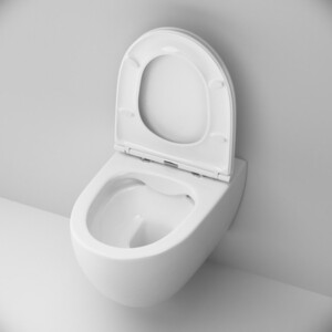 Комплект унитаза Am.Pm Awe безободковый, с инсталляцией Grohe, клавиша хром, сиденье микролифт (C111700SC, 38775001)