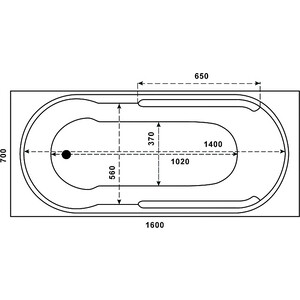 Акриловая ванна BAS Гоа 160х70 с каркасом, без гидромассажа (В 00064)