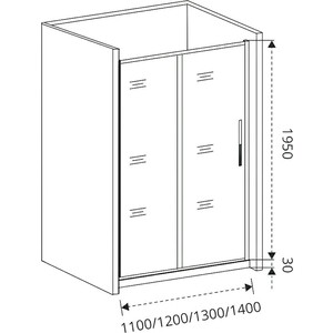 Душевая дверь Good Door Idea WTW-130-C-B 130х195 прозрачная, черный (ИД00010)