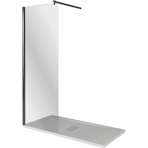 Душевая перегородка Good Door Walk-In SP-100-C-B 100х195 прозрачная, черная (ВИ00013)