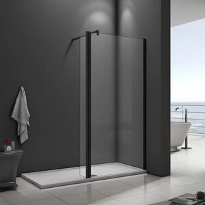 Душевая перегородка Good Door Walk-In SP2-80-C-B 80х195 прозрачная, черная (ВИ00021)