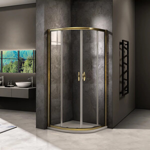 Душевой уголок Good Door Jazz R-90-C-G 90x90 прозрачный, золото (ДЖ00056)