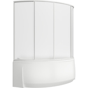 Акриловая ванна BAS Фэнтази 150х90 левая, со шторкой, каркасом и панелью