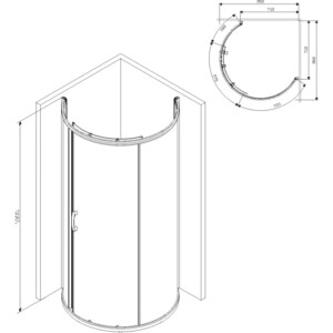 Душевой уголок Am.Pm Like Round 95x95 прозрачный, хром (W83G-333-095CT)