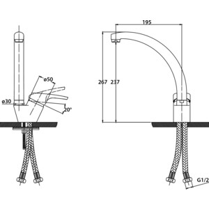 Смеситель для кухни Kaiser County высокий бежевый (55244-11)