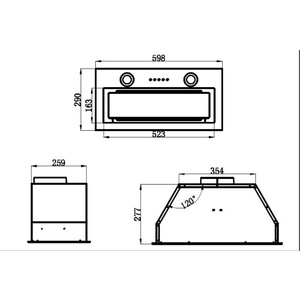 Вытяжка встраиваемая MAUNFELD TRAPEZE 602IG бежевый