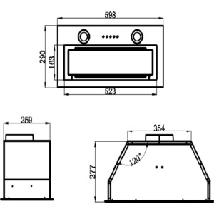 Вытяжка встраиваемая MAUNFELD TRAPEZE 602M нержавеющая сталь