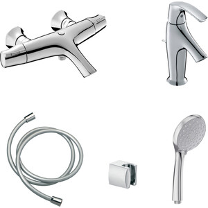 Комплект смесителей Jacob Delafon Symbol для раковины, ванны, с душем, хром (E71684-CP, E72680-CP)