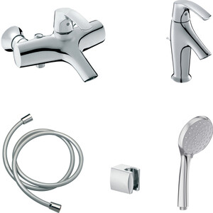 Комплект смесителей Jacob Delafon Symbol для раковины, ванны, с душем, хром (E71680-CP, E72680-CP)