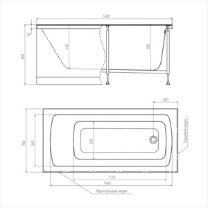 Акриловая ванна Alex Baitler Garda 160х70 (GARDA 160*70)