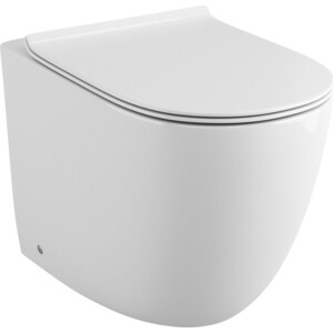 Унитаз приставной безободковый Grossman с тонким сиденьем-микролифт, белый (GR-PR4411S)