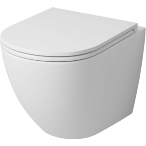 Унитаз подвесной безободковый Grossman с тонким сиденьем-микролифт, белый матовый (GR-4455MS)