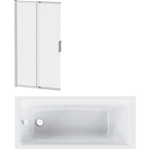 Акриловая ванна Am.Pm Gem 160x70 с каркасом и шторкой (W90A-160-070W-A, W90A-160-070W-R, W80S-100PS-150MT)