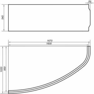 Фронтальная панель Cersanit Joanna 160х95 универсальная, белая (63362)