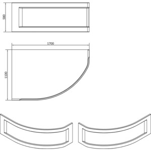 Фронтальная панель Cersanit Kaliope 170х110 универсальная, белая (PA-KALIOPE*170 / 63364)