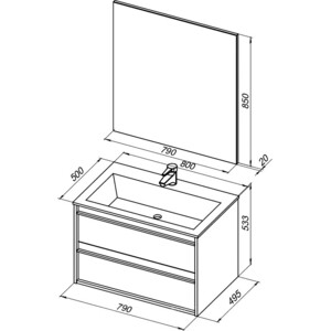 Тумба под раковину Aquanet Lino 80 белая матовая (253903)