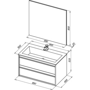 Тумба под раковину Aquanet Lino 90 белая матовая (253904)