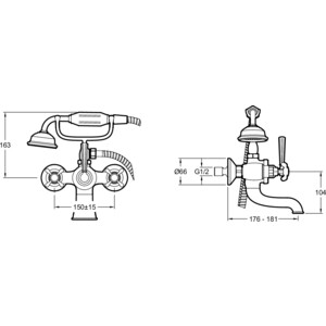 Смеситель для ванны Jacob Delafon Cleo 1889 хром (E24313-CP)