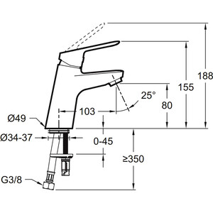 Смеситель для раковины Jacob Delafon Lucien хром (E20849-CP)
