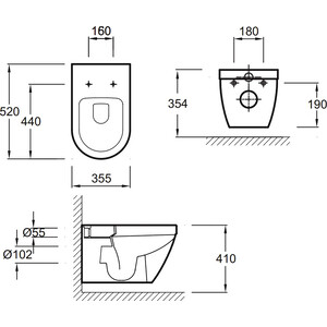 Унитаз подвесной (чаша) Jacob Delafon Rodin+ безободковый, без сиденья (EDY102-00)