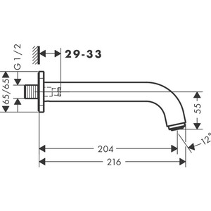 Излив для ванны Hansgrohe Vernis Shape хром (71460000)