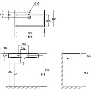 Раковина Jacob Delafon Vivienne 80х46 (EXBI112-00)