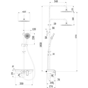 Душевая система Lemark Tropic с изливом черный (LM7012BL)