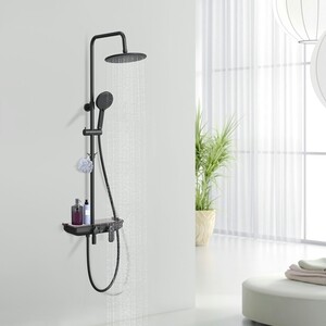 Душевая система Lemark Tropic с изливом черный (LM7012BL)