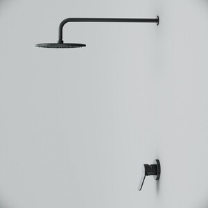 Смеситель для душа Am.Pm X-Joy с верхним душем 220 мм, черный матовый (FB85A2R002)