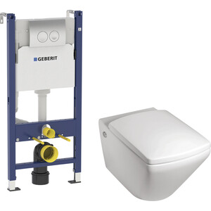 Комплект унитаза Jacob Delafon Escale с инсталляцией Geberit, с микролифтом (E1306-00, 458.124.21.1)