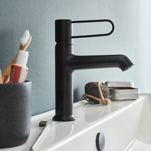 Смеситель для раковины Jacob Delafon Odeon Rive Gauche с донным клапаном, черный (E21029-BL-BL, LM8500BL)